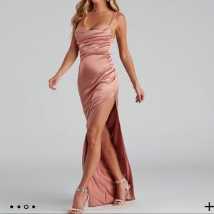 Rose gold Dress with slit